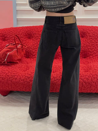 MM6 Maison Margiela - WIDE LEG JEANS BLACK/DARKGREY