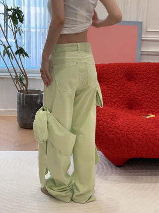 BLUMARINE DENIM PANTS WITH BOWS
