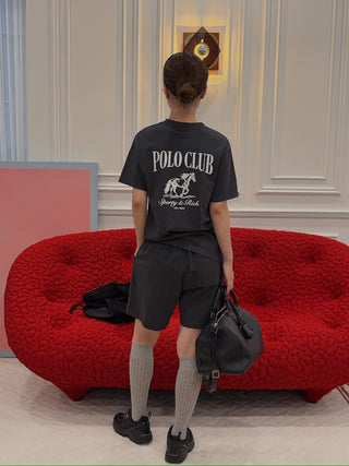 SPORTY & RICH - Stallion T-Shirt in Faded Black