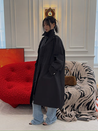 ROKH BALLOON SHAPE BUTTONED TRENCH COAT