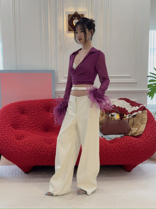 BEVZA HIGH WAISTED TROUSERS