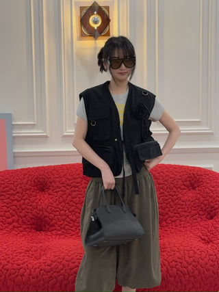 OPEN YY APPLIQUÉ CARGO VEST