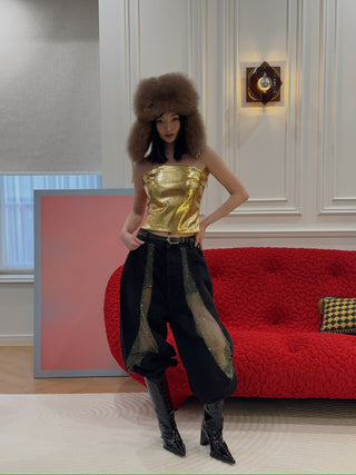 CULTNAKED KILLA BANDEAU IN GOLD CROC