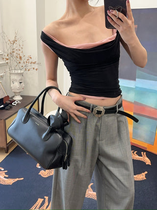 MAGDA BUTRYM Double layer tank top in black
