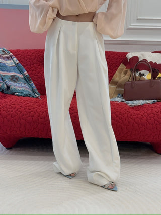 BLUMARINE - Wide Leg Pants In Double Crêpe