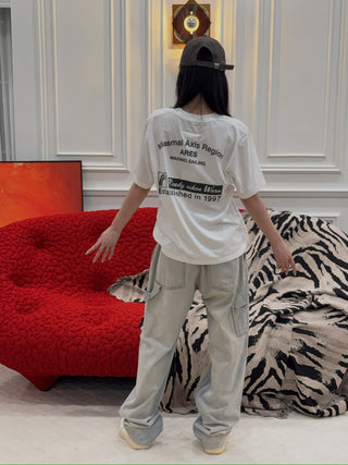 MM6 Maison Margiela- Wide-Leg Denim Jeans in Light Blue