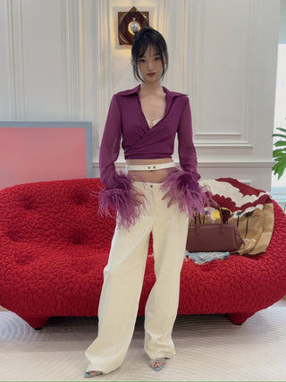 GIUSEPPE DI MORABITO SHIRT WITH FEATHERS