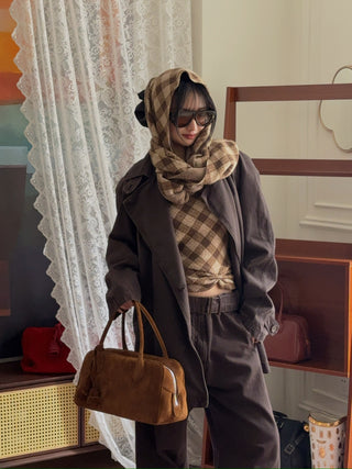MAGDA BUTRYM - Brigitte in Light Brown Suede with Flower Charm