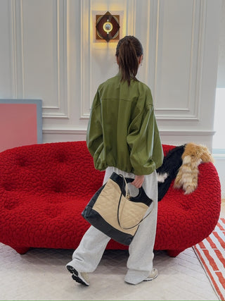 SIMONETTA - PIAVE - LEATHER BOMBER / GREEN PEPPER
