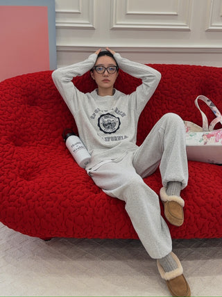 Sporty & Rich - California Emblem Soft Crewneck in Gray