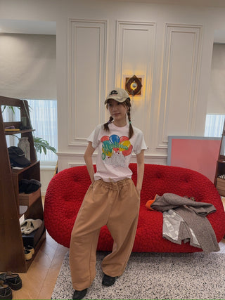 MARTINE ROSE - RAGLAN SHRUNKEN T-SHIRT / PINK BALLOONS