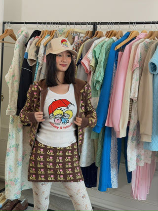 ASHLEY WILLIAMS - Shrunken Hoodie  in I Heart Me Choco