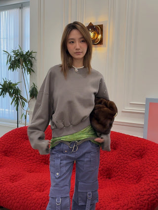 MM6 Maison Margiela CROPPED CREWNECK SWEATSHIRT