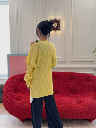 MM6 - FLUTED TEXTURE KNITWEAR / LEMON