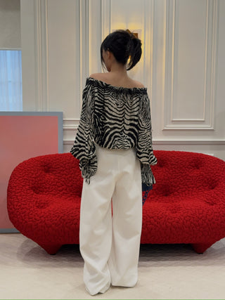 BLUMARINE - Wide Leg Pants In Double Crêpe