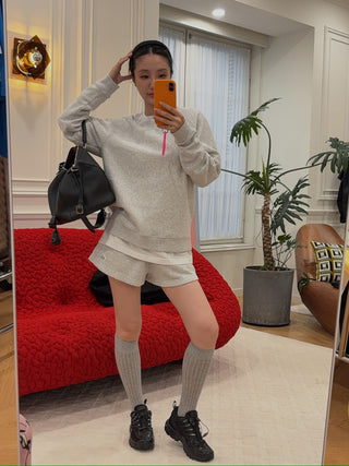 SPORTY & RICH - SR Runner Soft Disco Short in Gray