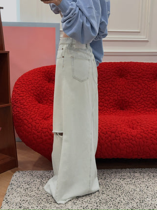 MM6 Maison Margiela RIPPED LONG SKIRT