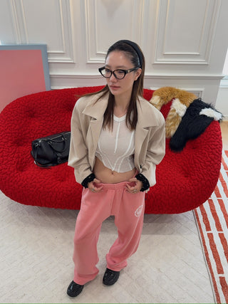 SPORTY & RICH X JUICY COUTURE - Juicy Emblem Wide Sweatpant in Rose