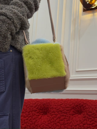 NATASHA ZINKO MINK CROSSBODY BOX BAG