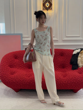 MAGLIANO -  ELASTIC CROPPED TROUSERS / WHITE
