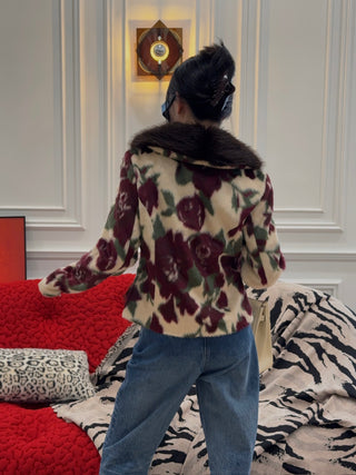 CARELLI - Rosa Floral Jacket in Red Rose Print