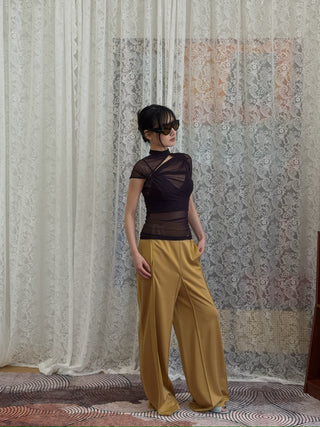 COPERNI ASYMMETRIC DRAPED MESH TOP