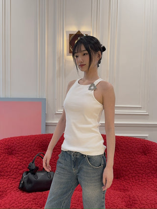 BLUMARINE RIBBED TANK TOP