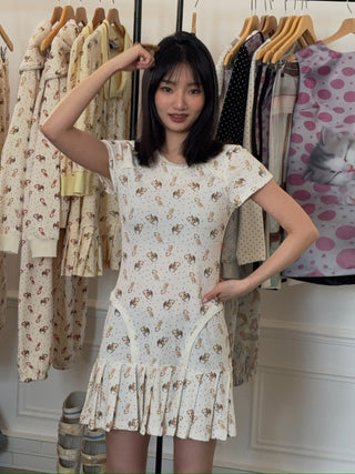 ASHLEY WILLIAMS - Babygrow Dress in Peach Deer