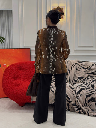CARELLI - Jackie Deer Jacket in Brown Fawn Print