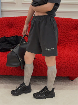 SPORTY & RICH - Stallion Gym Short in Faded Black