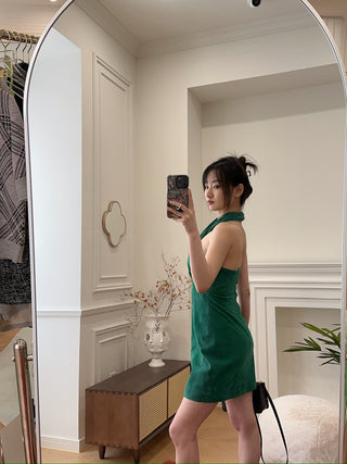 GIUSEPPE DI MORABITO SUEDE LEATHER MINI DRESS