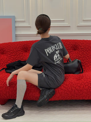 SPORTY & RICH - Stallion T-Shirt in Faded Black