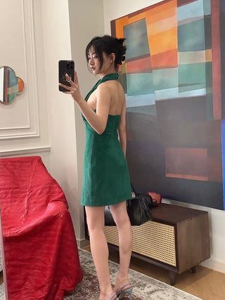 GIUSEPPE DI MORABITO SUEDE LEATHER MINI DRESS