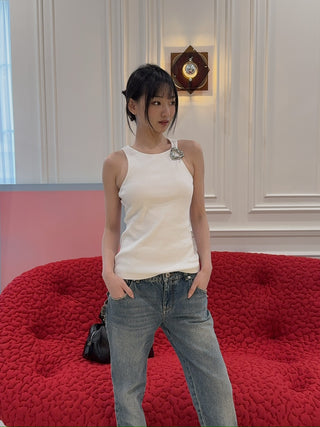 BLUMARINE RIBBED TANK TOP