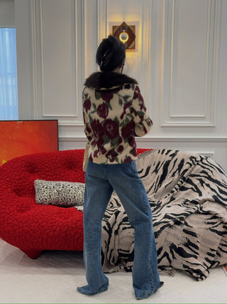 CARELLI - Rosa Floral Jacket in Red Rose Print