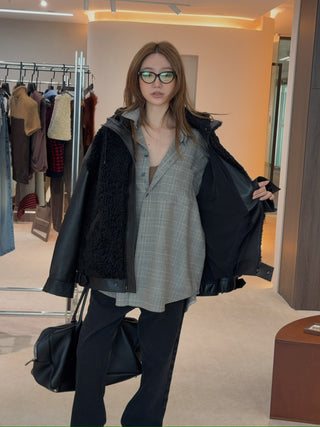 THE MANNEI - Leather Jacket in Black