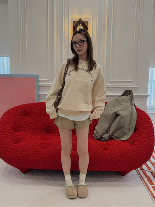 SPORTY & RICH - Equestrian Crewneck in Cream