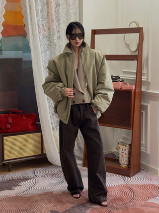 MAGDA BUTRYM - Padded Jacket With Dropped Shoulder in Khaki