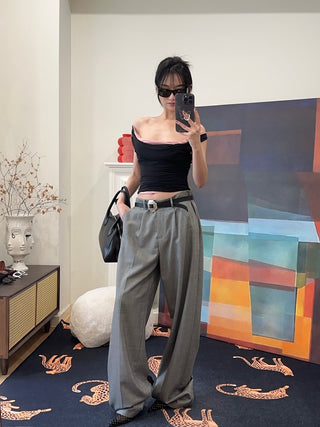MAGDA BUTRYM Double layer tank top in black