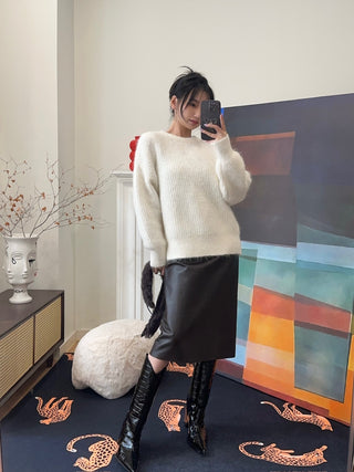 16ARLINGTON - SEPHIA KNIT JUMPER / ALPACA KNIT BIANCO