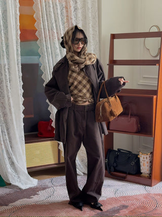 MAGDA BUTRYM - Brigitte in Light Brown Suede with Flower Charm