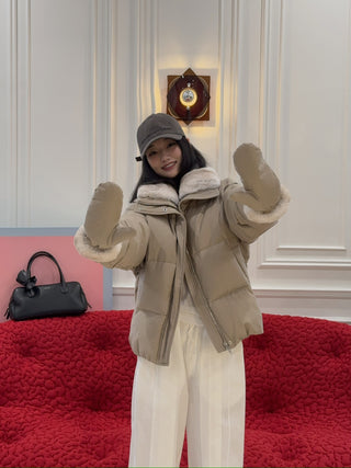 YVES SALOMON - DOWN JACKET MADE WITH LORO PIANA FLANNEL
