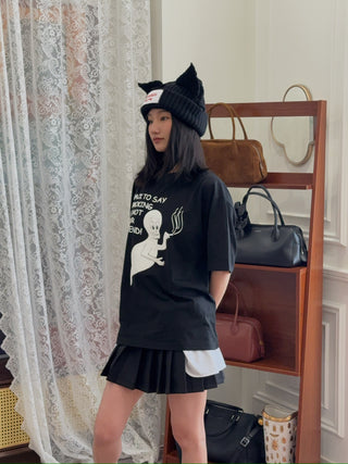 Ashley Williams - Collar Mini Skort in Black & White