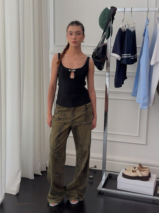 BLUMARINE BOYFRIEND PRTD JEANS