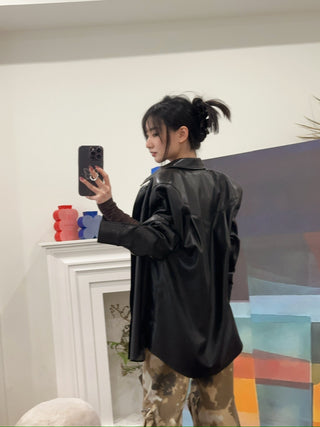 THE ANDAMANE - NASHVILLE - OVERSIZED WESTERN SHIRT / BLACK