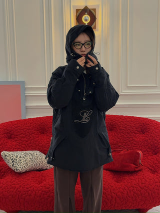 LUAR - EMBROIDERED TECH PULLOVER / BLACK