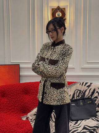 CARELLI - Carol Leopard Jacket in Beige Leopard Print