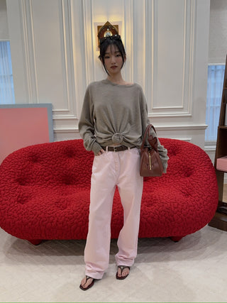 MAGDA BUTRYM - Loose-Leg Denim Pants in Pink