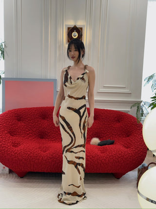 GIUSEPPE DI MORABITO SILK LONG DRESS