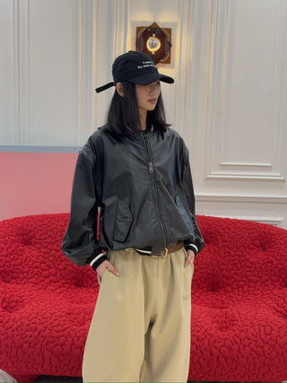 SIMONETTA RAVIZZA LULU Z LEATHER BOMBER